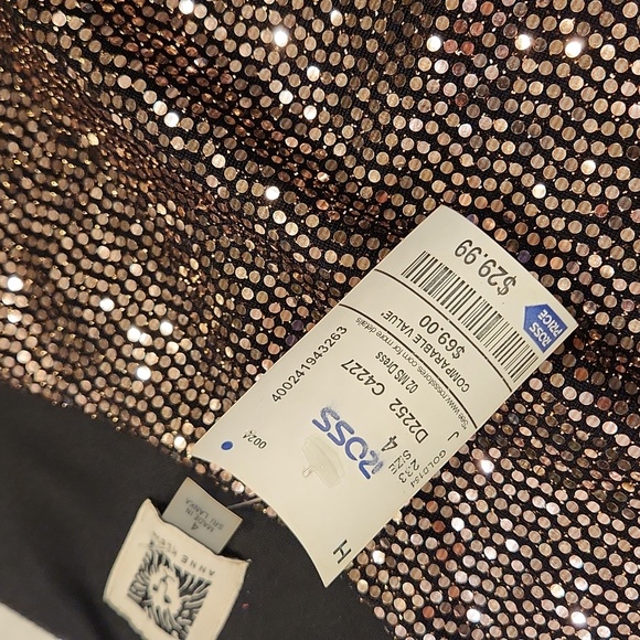 NWT ANNE KLEIN size 4 gold sequin dress - Picture 7 of 13